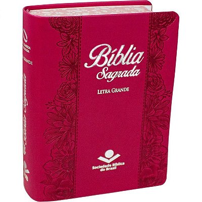 Bíblia Sagrada Letra Grande - Capa Couro Sintético Pink Beiras Floridas Nova Almeida Atualizada (Naa)
