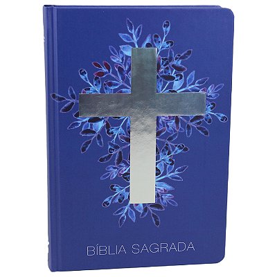 Bíblia Sagrada Naa - Capa Cruz Azul Nova Almeida Atualizada (Naa)