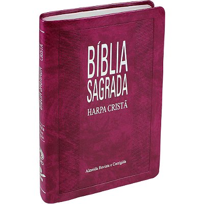 Bíblia Sagrada Com Harpa Cristã - Capa De Couro Sintético Púrpura Nobre Almeida Revista E Corrigida (Arc)