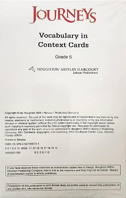 Journeys 2017 Grade 5 - Vocabulary Cards
