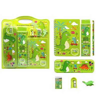 Kit Artistico Green Dino 11 Pcs Ff6056 - Fofy