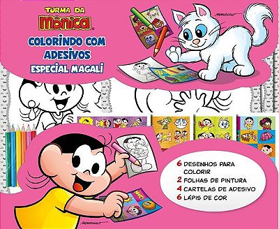Turma Da Mônica Colorindo Com Adesivos Especial - Magali