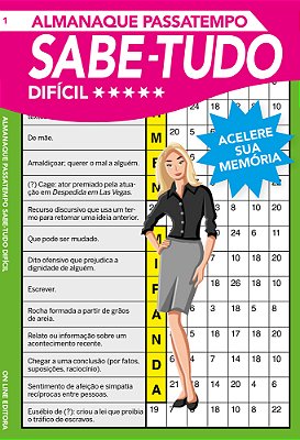 Almanaque Passatempo - Sabe Tudo - Nível Difícil