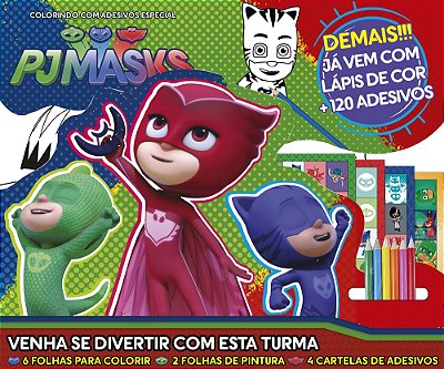 Pj Mask - Colorindo Com Adesivos - Especial