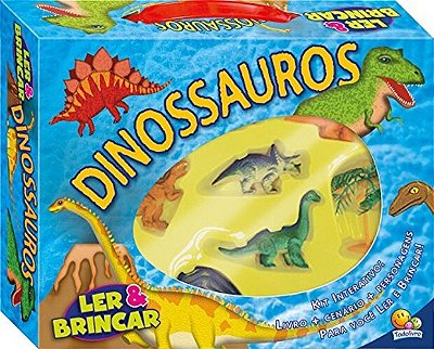 Dinossauros - Ler E Brincar - Livro Com Cenário E Personagens