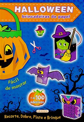 Halloween Azul - Brincadeiras Em Papel - Livro Com Adesivos