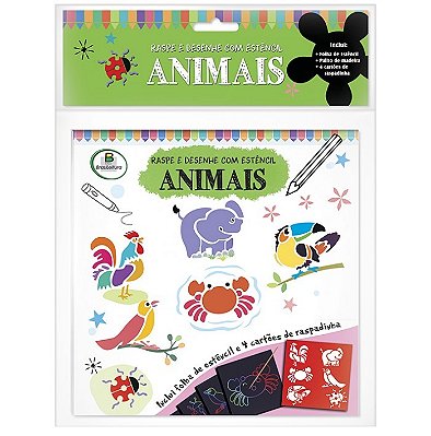 Raspe E Desenhe Com Estêncil: Animais