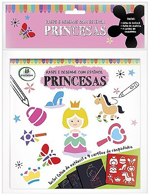 Raspe E Desenhe Com Estêncil: Princesas
