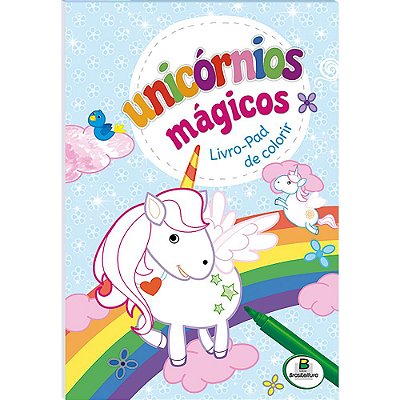 Unicórnios Mágicos - Livro-Pad De Colorir (Azul)