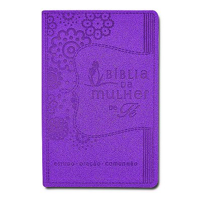 Bíblia Da Mulher De Fé, Nvi, Couro Soft, Roxo Estudo - Oração - Comunhão