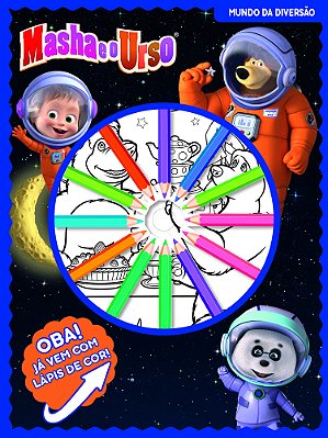 Masha E O Urso Mundo Da Diversão 12 Lápis De Cor