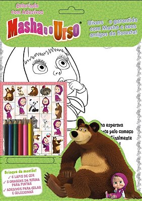 Masha E O Urso - Colorindo Com Adesivos - Vol.1