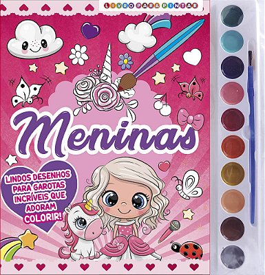 Meninas Livro Para Pintar Com Aquarela