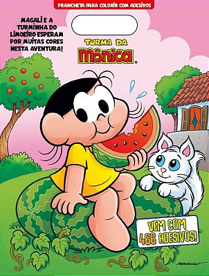 Turma Da Mônica - Prancheta Para Colorir Com Adesivos - Magali