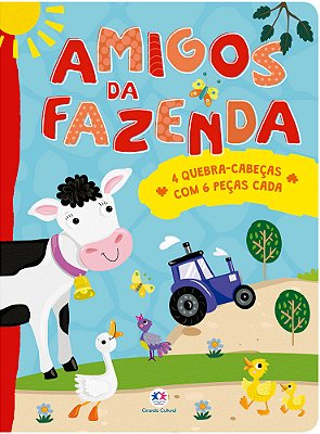 Amigos Da Fazenda 4 Quebra-Cabeças Com 6 Peças Cada