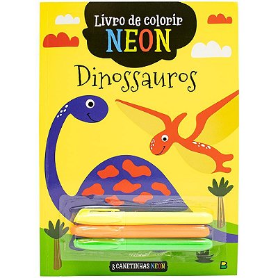 Livro De Colorir Neon: Dinossauro