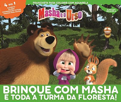 Masha E O Urso Prancheta Colorir Com Aquarela