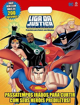 Liga Da Justiça Prancheta Para Colorir Com Adesivos 01