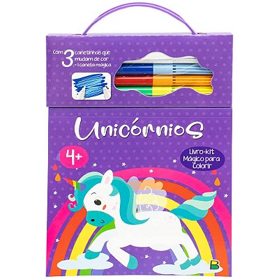 Livro-Kit Mágico Para Colorir: Unicórnios