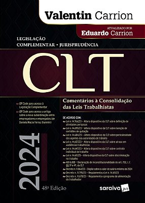 Clt - Comentários À Consolidação Das Leis Trabalhistas - 48ª Edição 2024