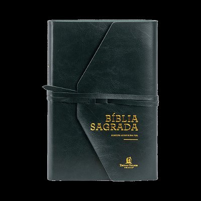 Bíblia Acf: Letra Grande Com Fechamento Em Tira, Courosoft Verde Artesanal, Leitura Perfeita: Almeida Corrigida Fiel