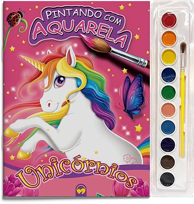 Unicórnios Pintando Com Aquarela