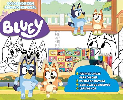Bluey Colorindo Com Adesivos Especial
