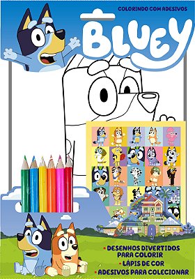 Bluey Colorindo Com Adesivos