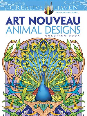 Art Nouveau Animal Designs - Creative Haven Coloring Books..-