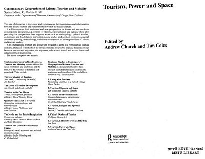 Tourism, Power And Space..-
