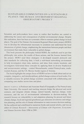 Sustainable Communities On A Sustainable Planet-..