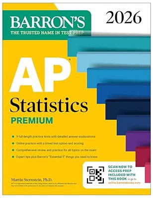 Ap Statistics Premium, 2026: Prep Book With 9 Practice Tests + Comprehensive Review + Online Practice-..