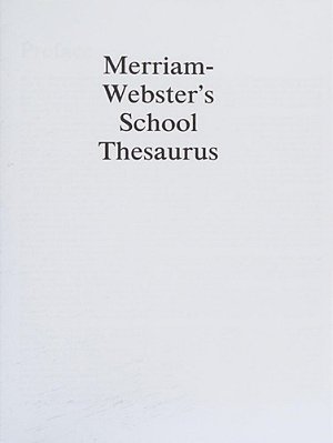 Merriam-Webster's School Thesaurus-..