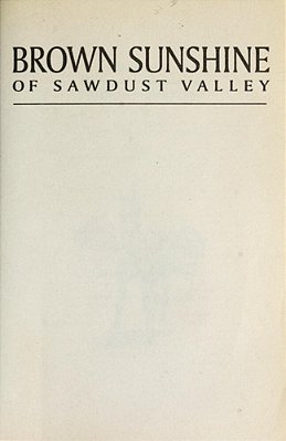 Brown Sunshine Of Sawdust Valley-..