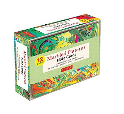 Marbled Patterns Note Cards - 12 Cards: In 6 Designs With 13 Envelopes (Card Sized 4 1/2 X 3 3/4)-..
