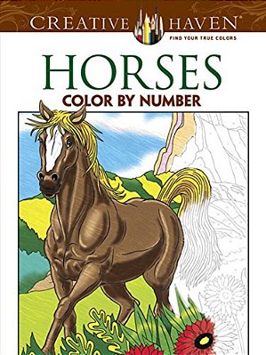 Horses Color By Number Coloring Book-..