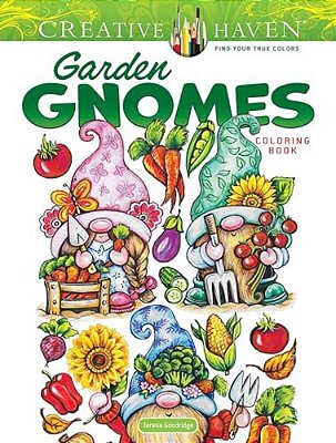 Creative Haven Garden Gnomes Coloring Book-..