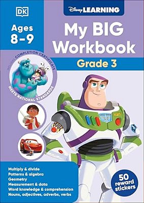 Disney Learning Big Workbook Grade 3: Math & English Workbook For Kids Aged 8-9, Curriculum-Based-..
