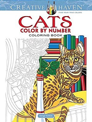Creative Haven Cats Color By Number Coloring Book-..