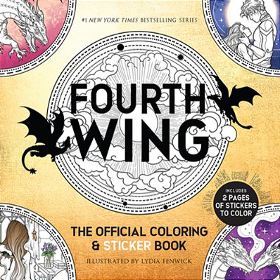 Fourth Wing: The Official Coloring & Sticker Book (Includes 2 Pages Of Stickers To Color)-..