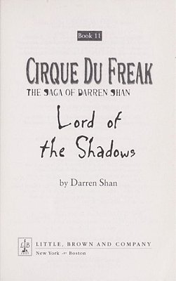 Lord Of The Shadows - Cirque Du Freak 11-..