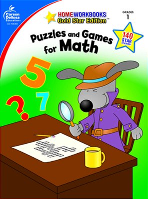 Puzzles And Games For Math, Grade 1: Gold Star Edition Volume 14-..