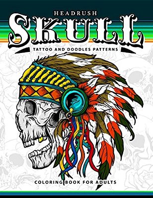 Skull Tattoo And Doodles Patterns: A Coloring Books For Adults-..