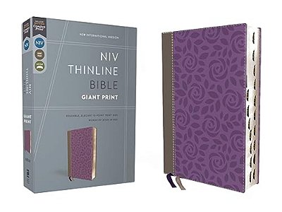 Niv, Thinline Bible, Giant Print, Leathersoft, Gray/Purple, Red Letter, Thumb Indexed, Comfort Print-..
