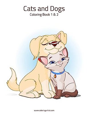 Cats And Dogs Coloring Book 1 & 2-..