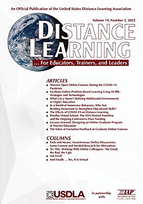 Distance Learning Vol 19 Issue 3-..