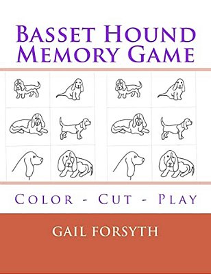 Basset Hound Memory Game: Color - Cut - Play-..
