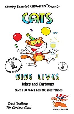 Cat -- Nine Lives -- Jokes And Cartoons: In Black + White-..
