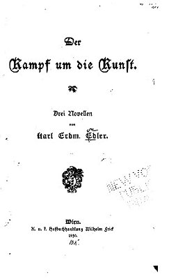 Der Kampf Um Die Kunst, Drei Novellen-..