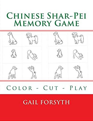 Chinese Shar-Pei Memory Game: Color - Cut - Play-..